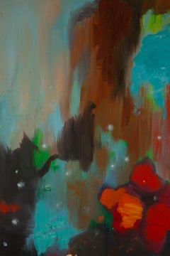 Shuang Liu Abstract Original Oil On Canvas "Flowers IV"