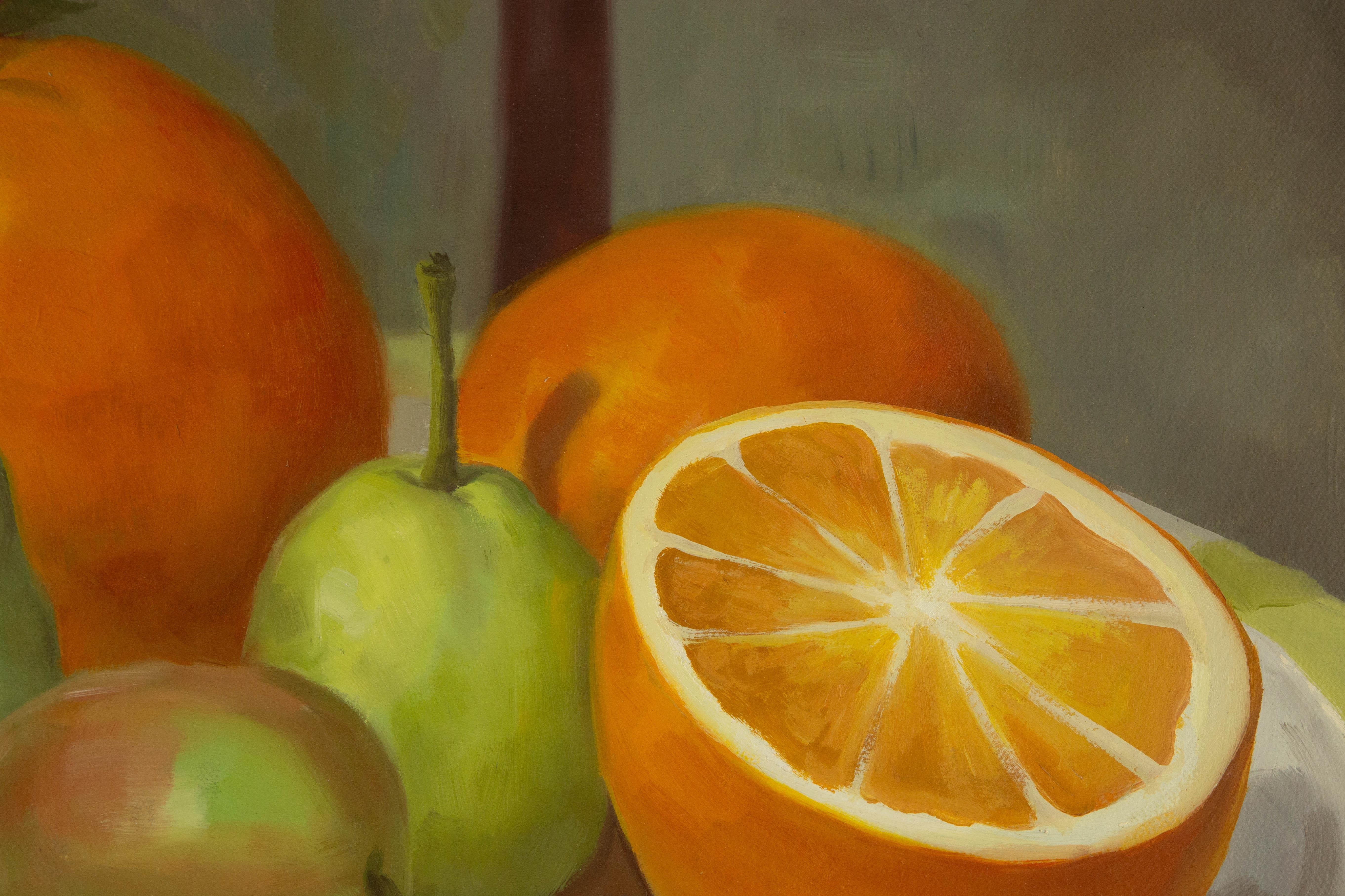 Shuang Liu Stillleben, Original-Ölgemälde „Have Some Fruits I“, Shuang Liu im Angebot 3