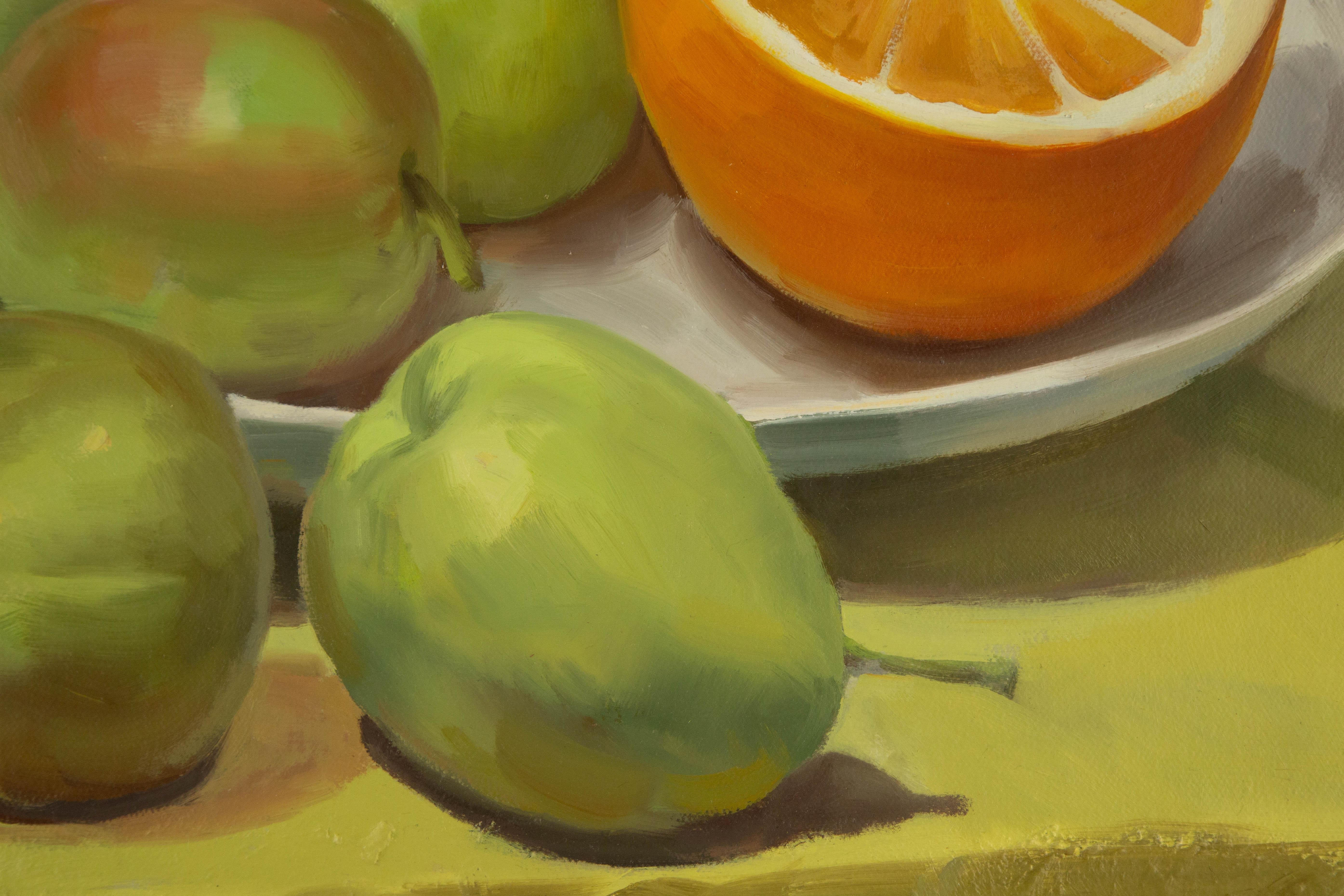 Shuang Liu Stillleben, Original-Ölgemälde „Have Some Fruits I“, Shuang Liu im Angebot 4