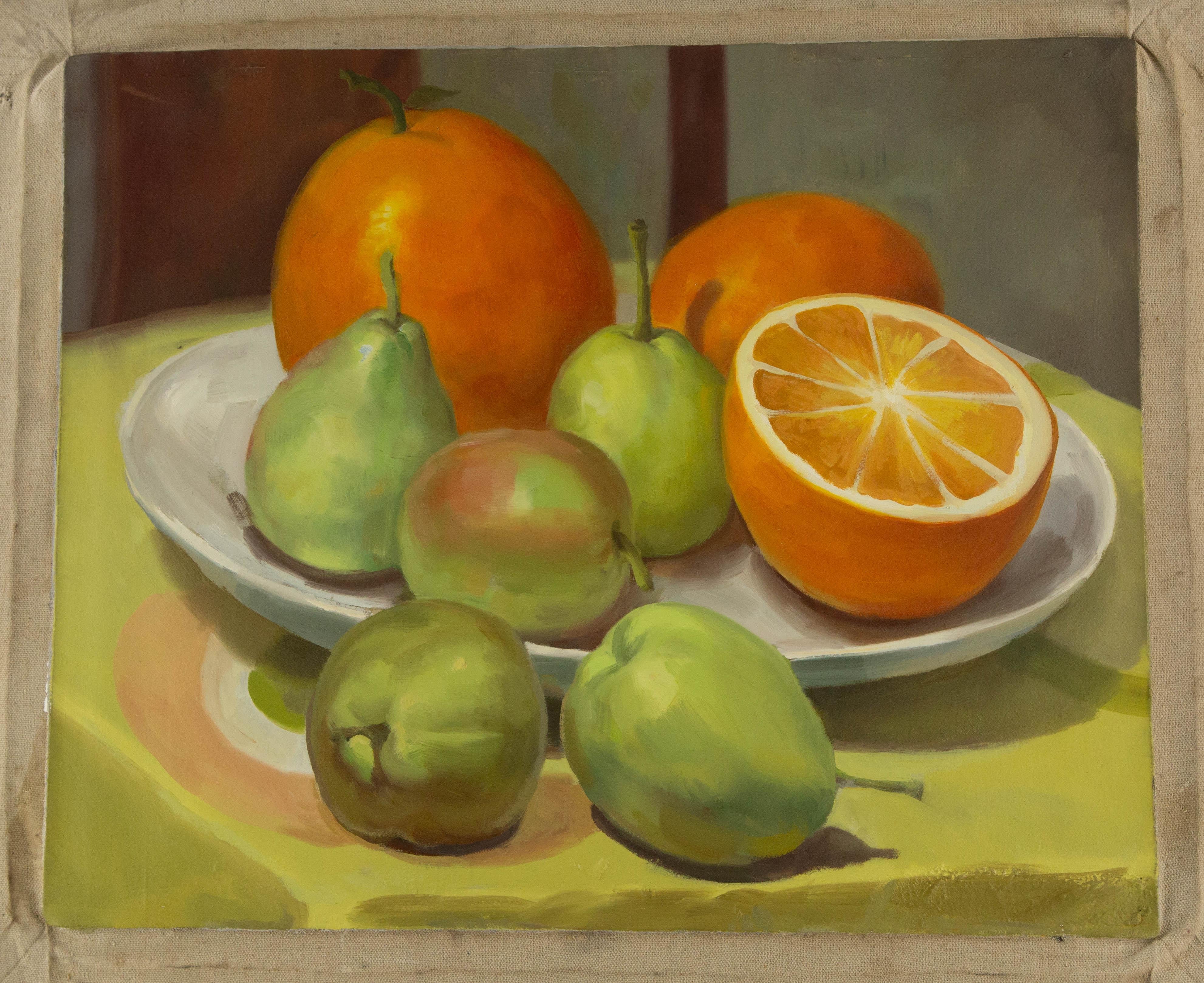 Shuang Liu Stillleben, Original-Ölgemälde „Have Some Fruits I“, Shuang Liu im Angebot 6