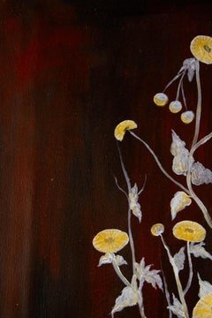 Olio originale non firmato su tela "Fiori VI" di Shuang Liu
