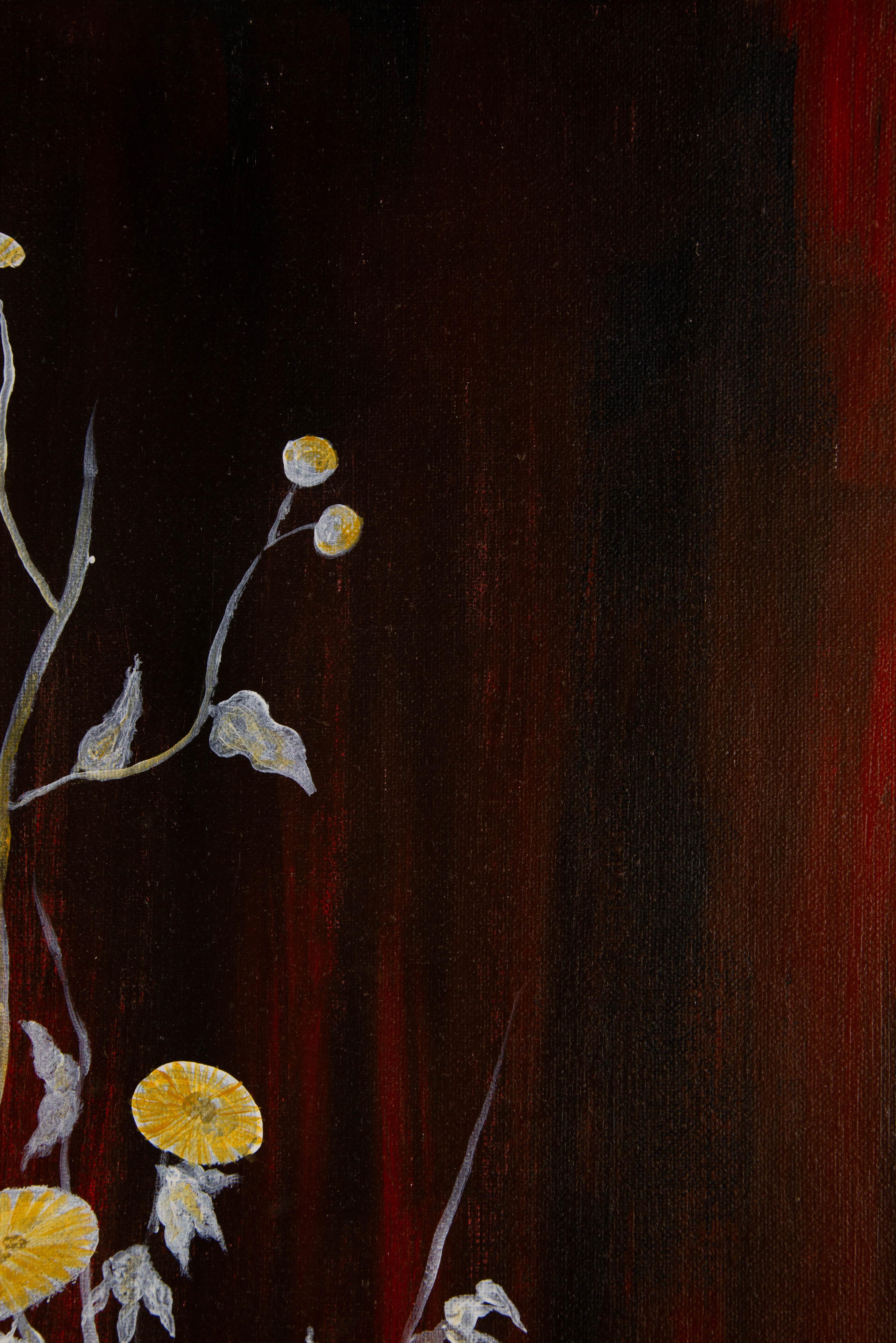 Shuang Liu Unsigniertes Original Ölgemälde auf Leinwand „Flowers VI“ im Angebot 3