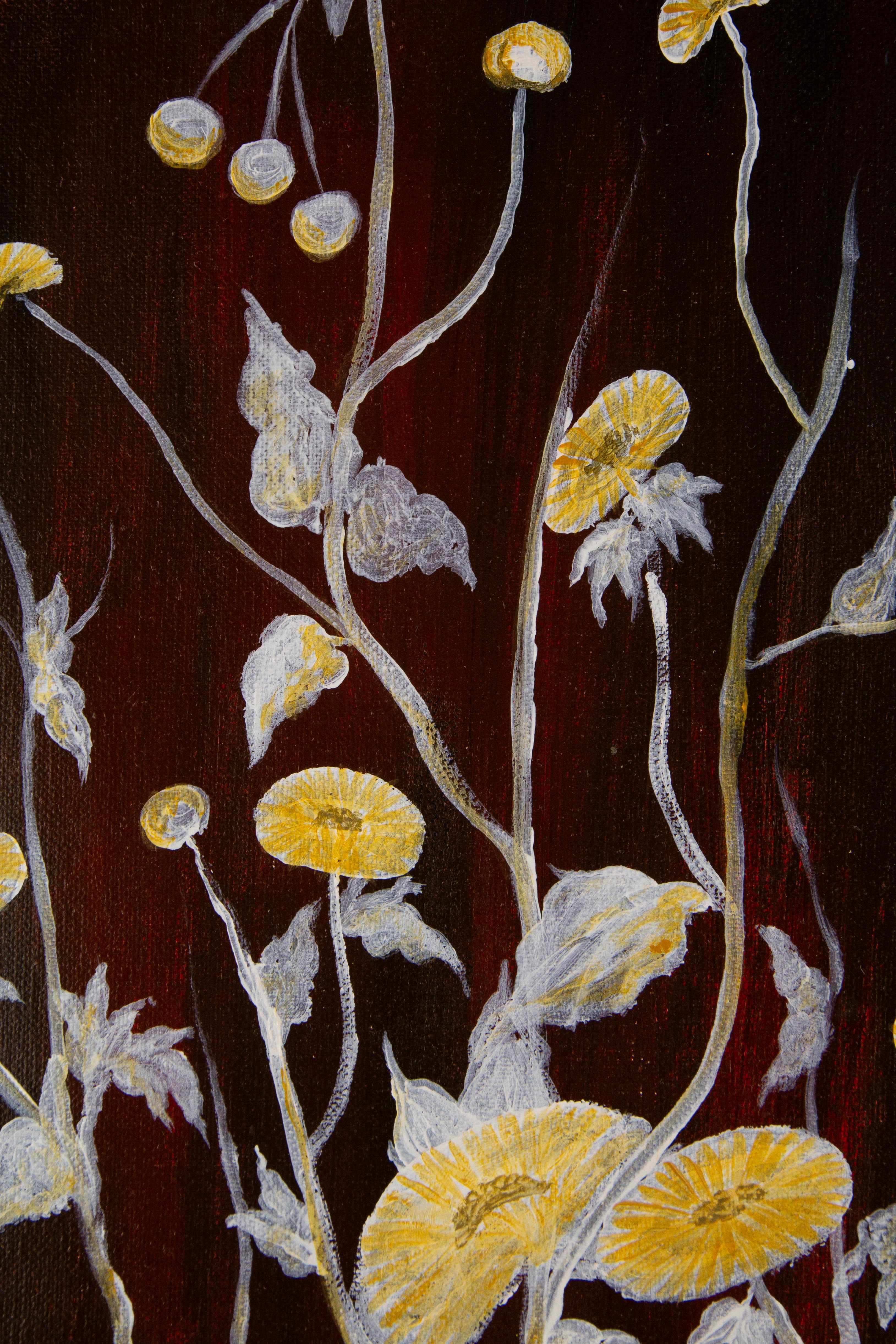 Shuang Liu Unsigniertes Original Ölgemälde auf Leinwand „Flowers VI“ im Angebot 5