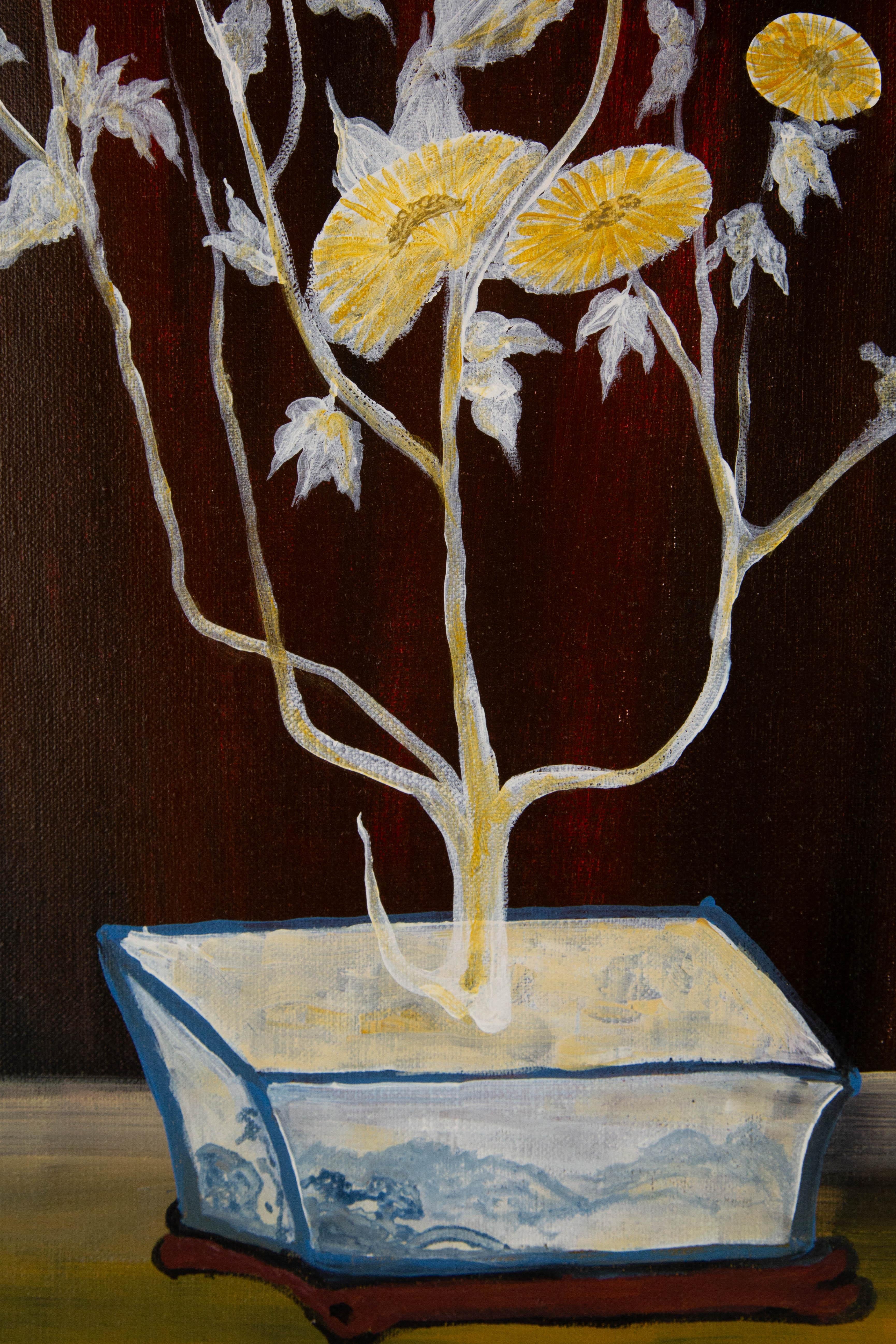 Shuang Liu Unsigniertes Original Ölgemälde auf Leinwand „Flowers VI“ im Angebot 6