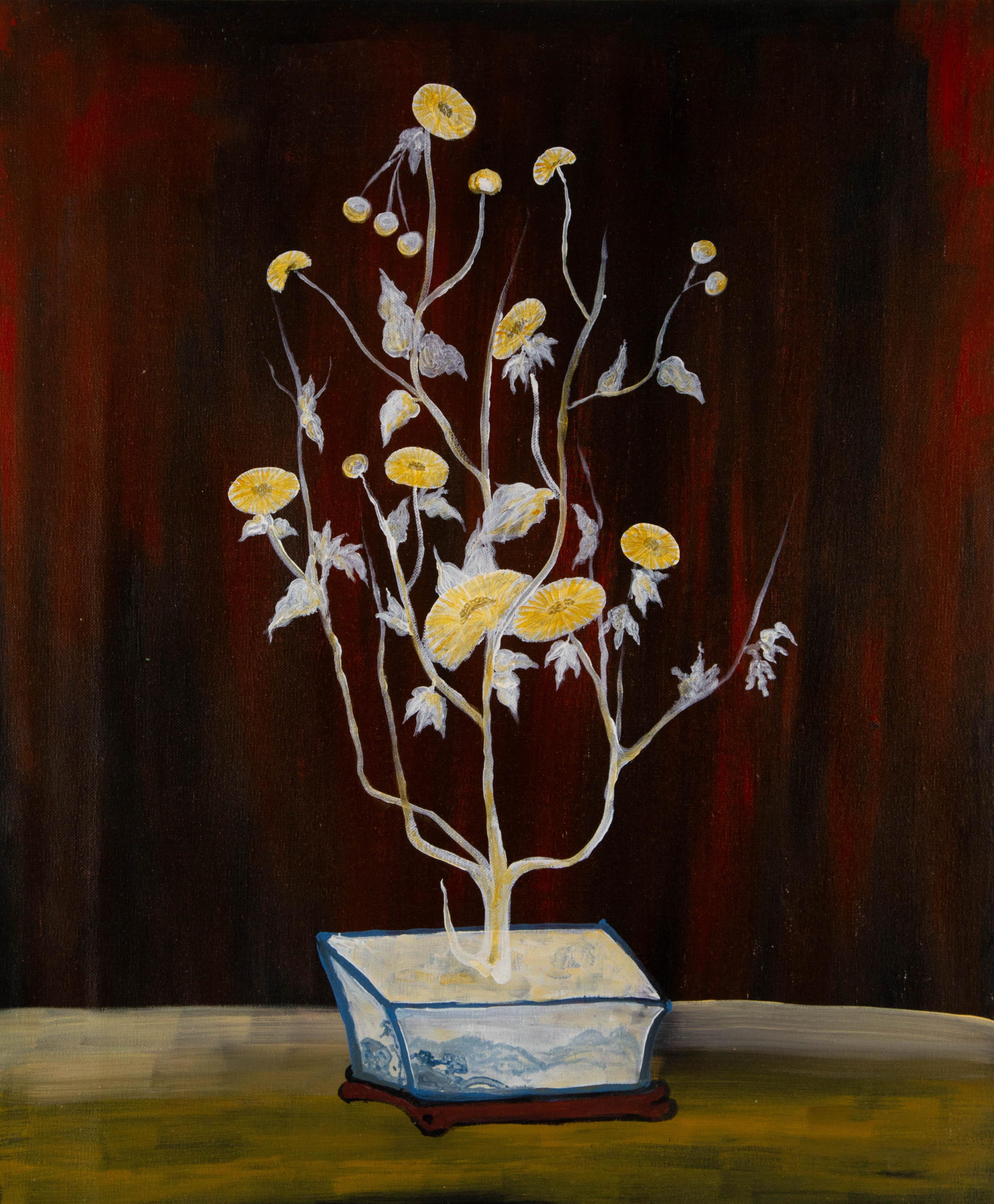 Shuang Liu Unsigniertes Original Ölgemälde auf Leinwand „Flowers VI“