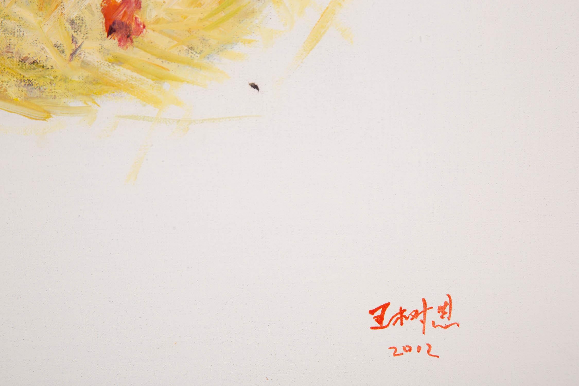 Shuen Wang Pittura ad olio astratta originale 