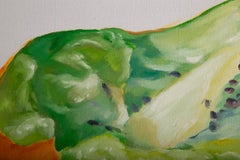 Nature morte originale de Shuen Wang, huile sur toile « Kiwi »