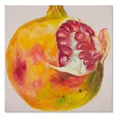 Shuen Wang Still Life Original Oil Painting "Pomegranate"