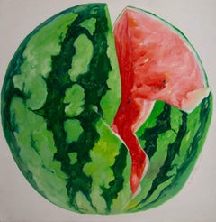 Shuen Wang-Stillleben, Original-Ölgemälde „Watermelon“
