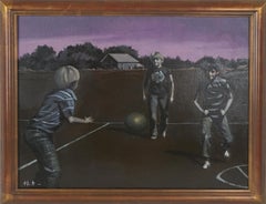 1970 Niki-Kai Oil Painting of Children at Play, Signed