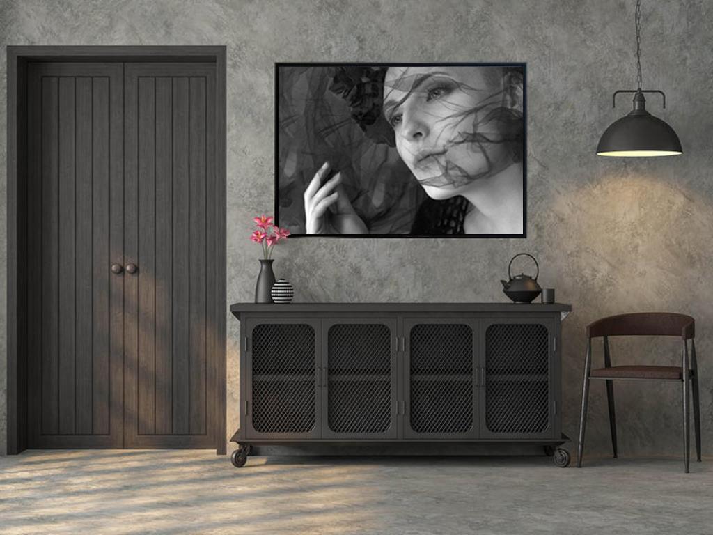 Große B &W-Fotografie mit Titel, Porträt einer Frau, 62
