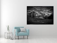 ‘Woman And Sand’ Figurative Female Nude Model B&W  Photography