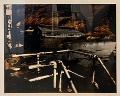 Israeli Contemporary Art Photograph, Architecture with Hand Painting Shul Sade