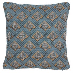 Shumacher Blair Silk Épinglé 16" Pillow in Worcester Blue