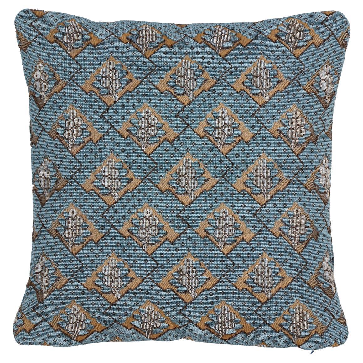 Cuscino Blair in seta Épinglé da 16" in blu Worcester in vendita