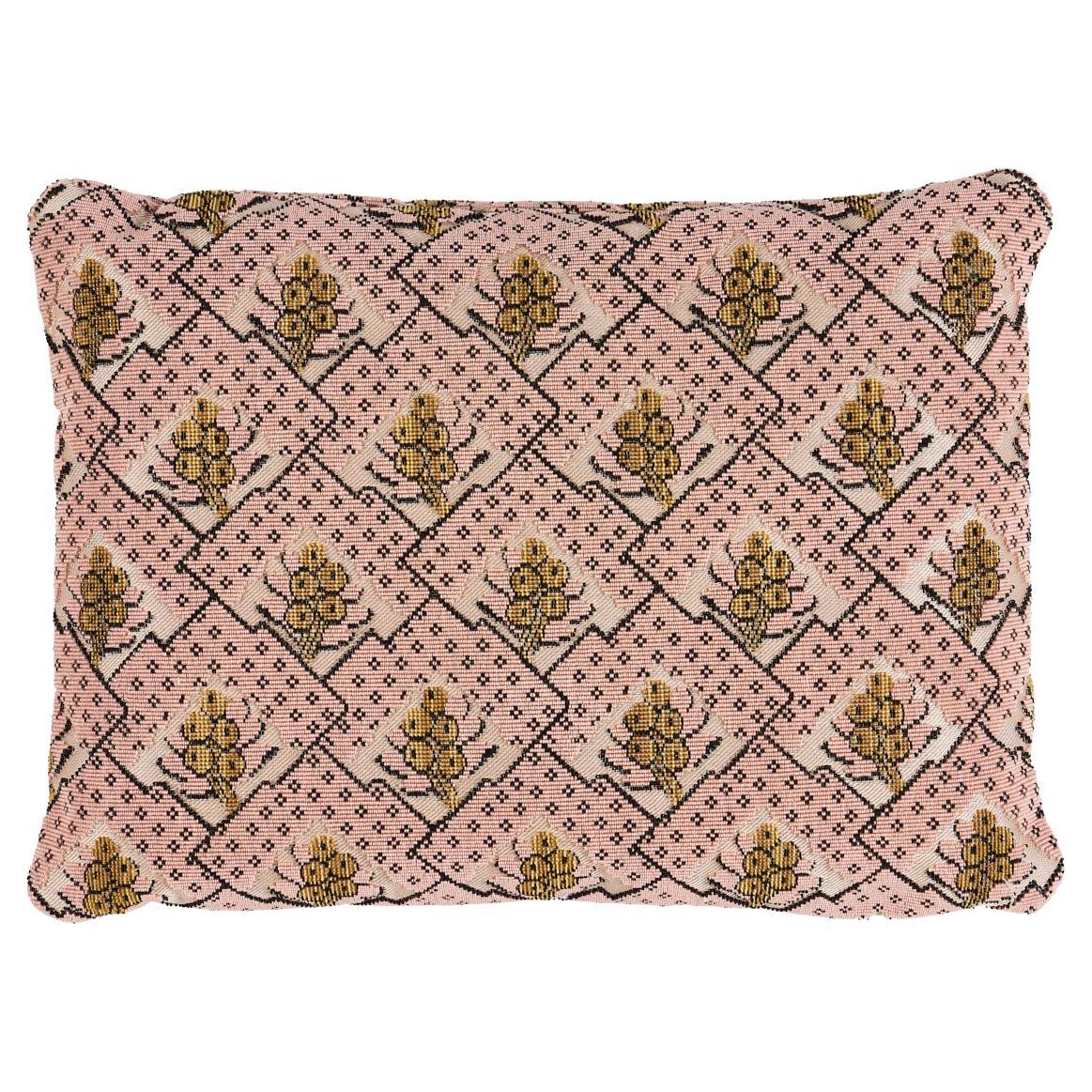 Shumacher Blair Silk Épinglé 16x12" Pillow in Wythe Rose