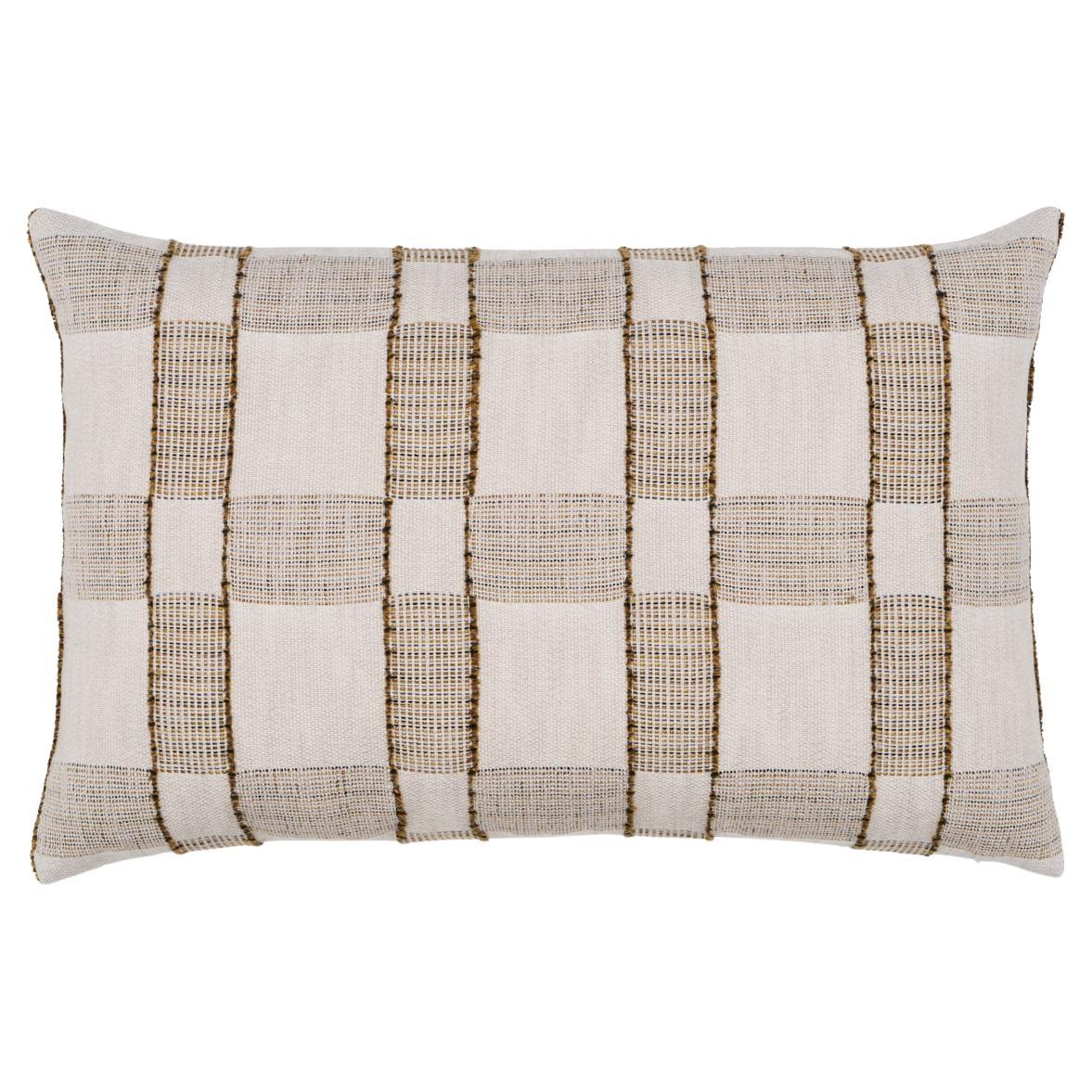 Shumacher Elko Plaid 22x14" Pillow in Straw