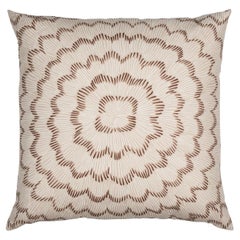 Shumacher Feather Bloom 24" Pillow in Dove