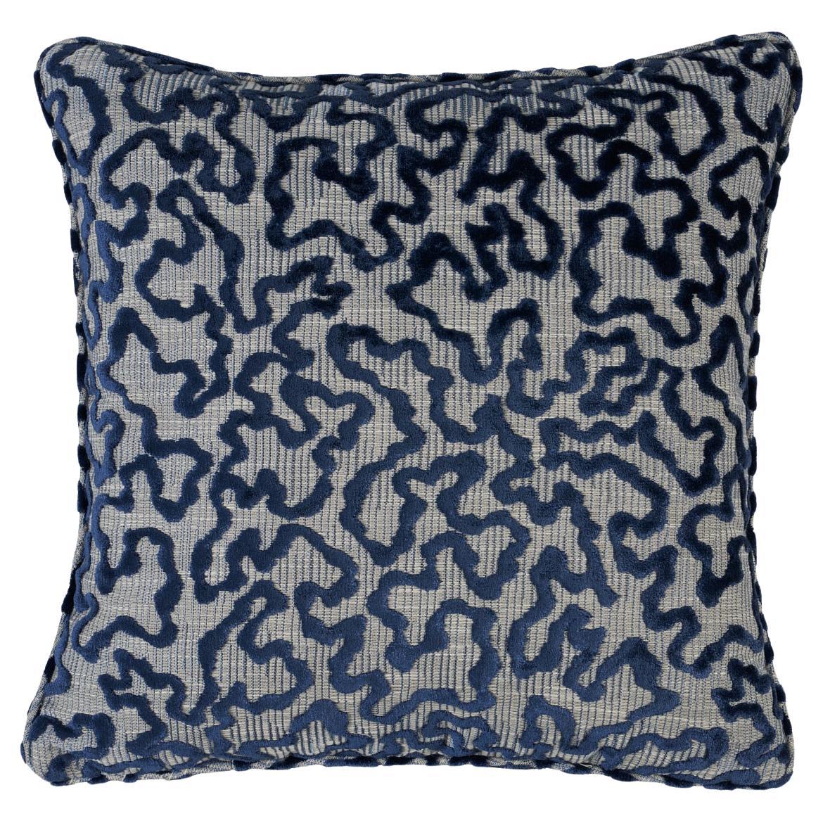 Shumacher Janis Velvet 18" Pillow in Blue