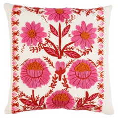 Shumacher Marguerite Embroidery 20" Pillow in Blossom
