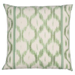 Shumacher Santa Monica Ikat 22" Pillow in Leaf Green