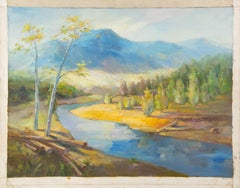 Shumin Huang Landscape Original Oil On Canvas "Passing By The Riverside"