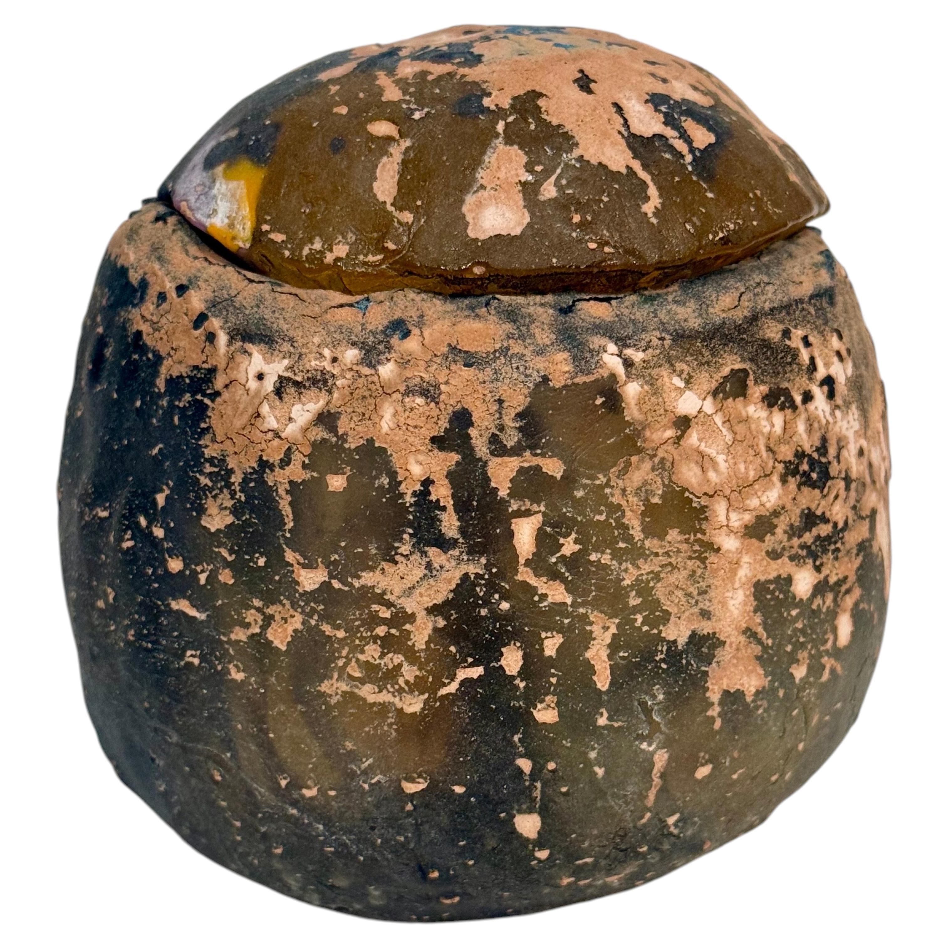 Shun Kumagai Contemporary Japanese Round Cast Glass Lidded Vessel
