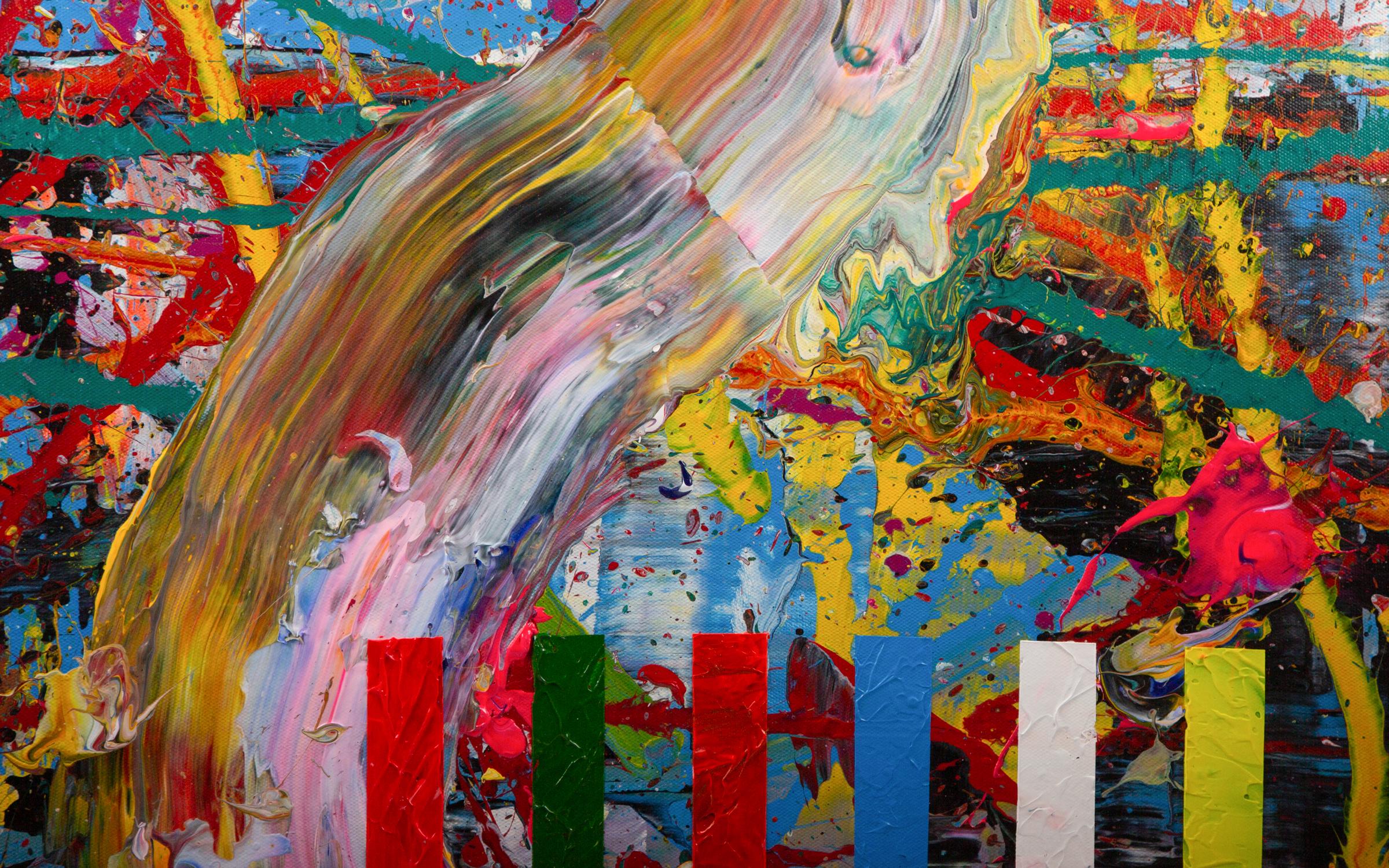 Clash of Geometries 2 - Abstract Painting by Shun Si