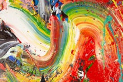 Shun Si Acrilico Originale Astratto Su Tela "Geometry Clash IV"