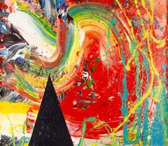 Shun Si Acrilico Originale Astratto Su Tela "Geometry Clash IV"