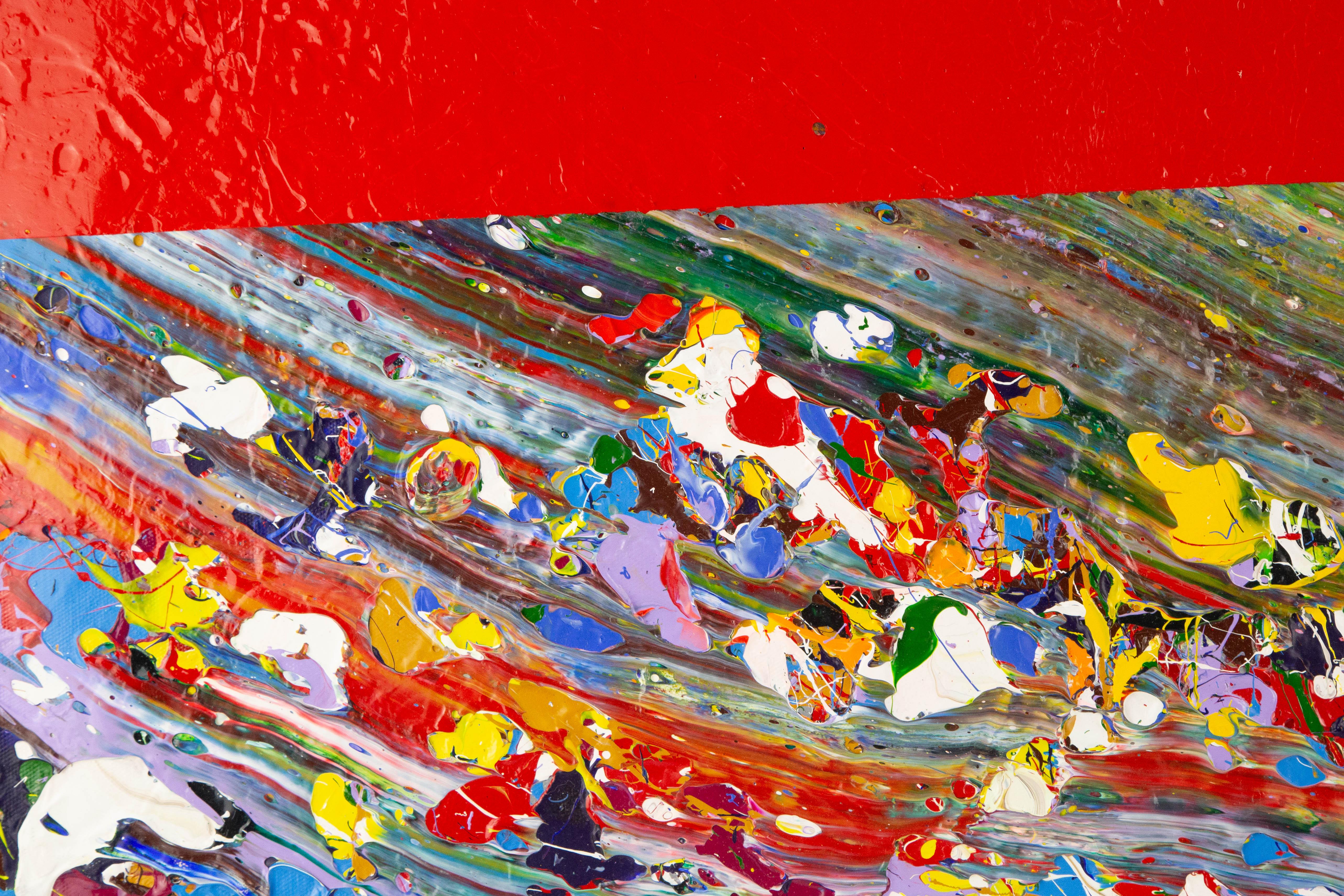 Shun Si Abstraktes Original-Acrylgemälde „Geometrie-Clash VI“, Shun Si im Angebot 2