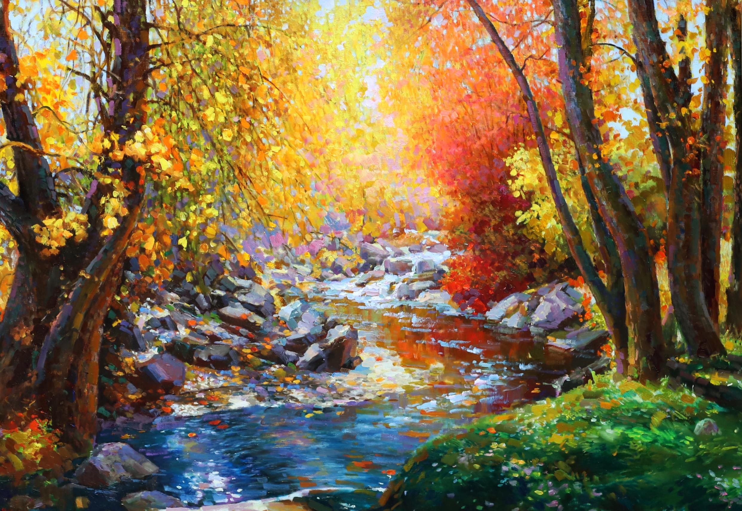 Rivière Broadmoor - Impressionnisme Painting par Shundong Yang
