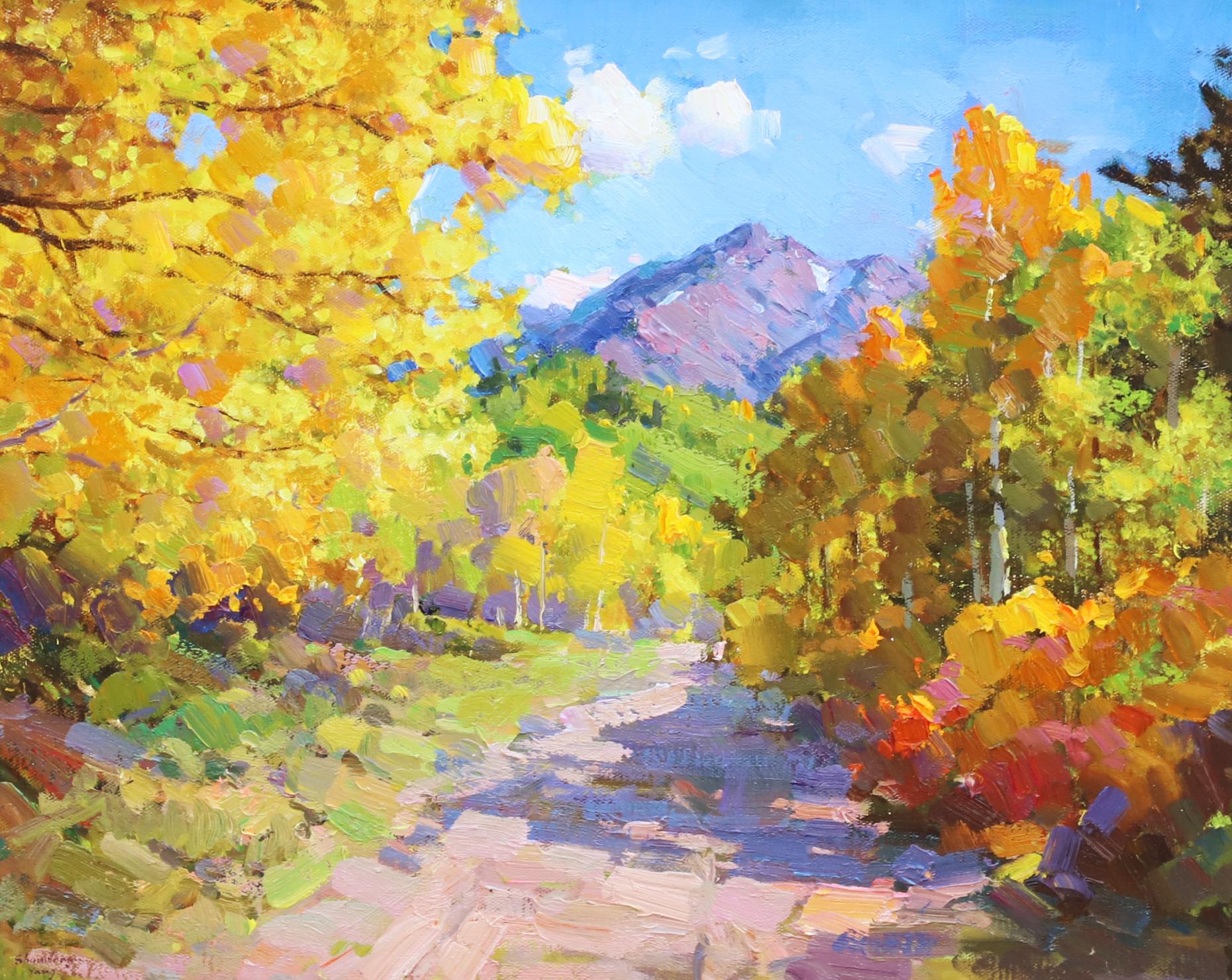 Goldener Herbst (Impressionismus), Painting, von Shundong Yang