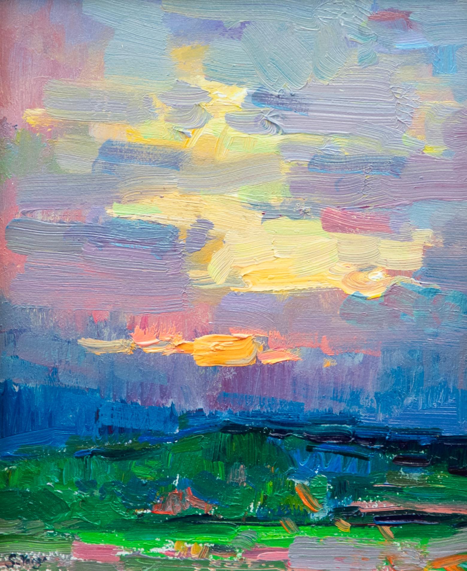 Letztes Licht (Impressionismus), Painting, von Shundong Yang