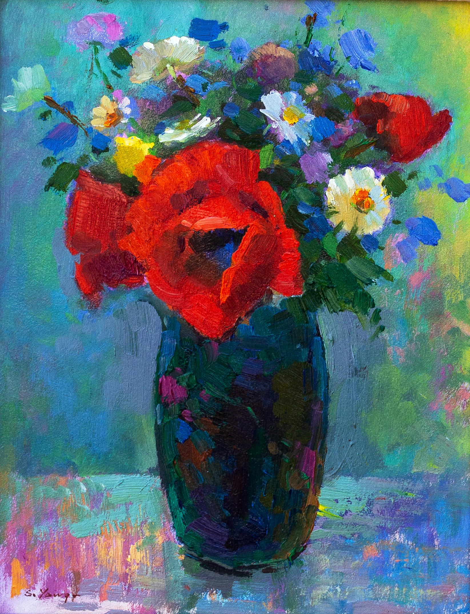 Coquelicots - Impressionnisme Painting par Shundong Yang