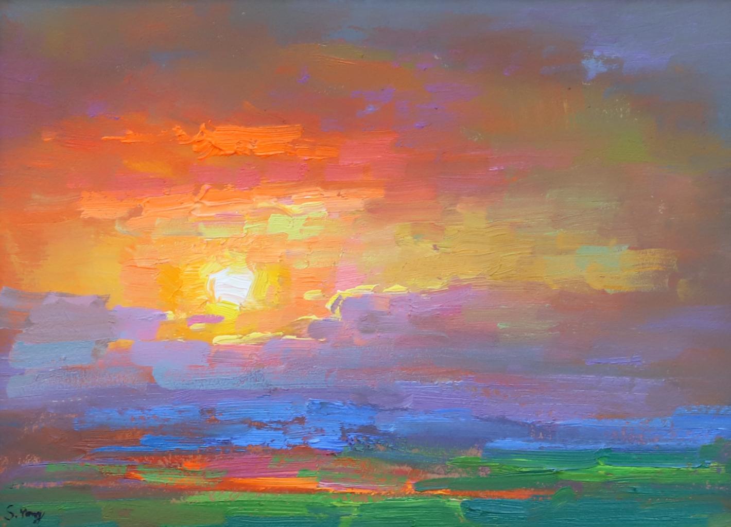 Summer Sunset - Impressionist Painting by Shundong Yang