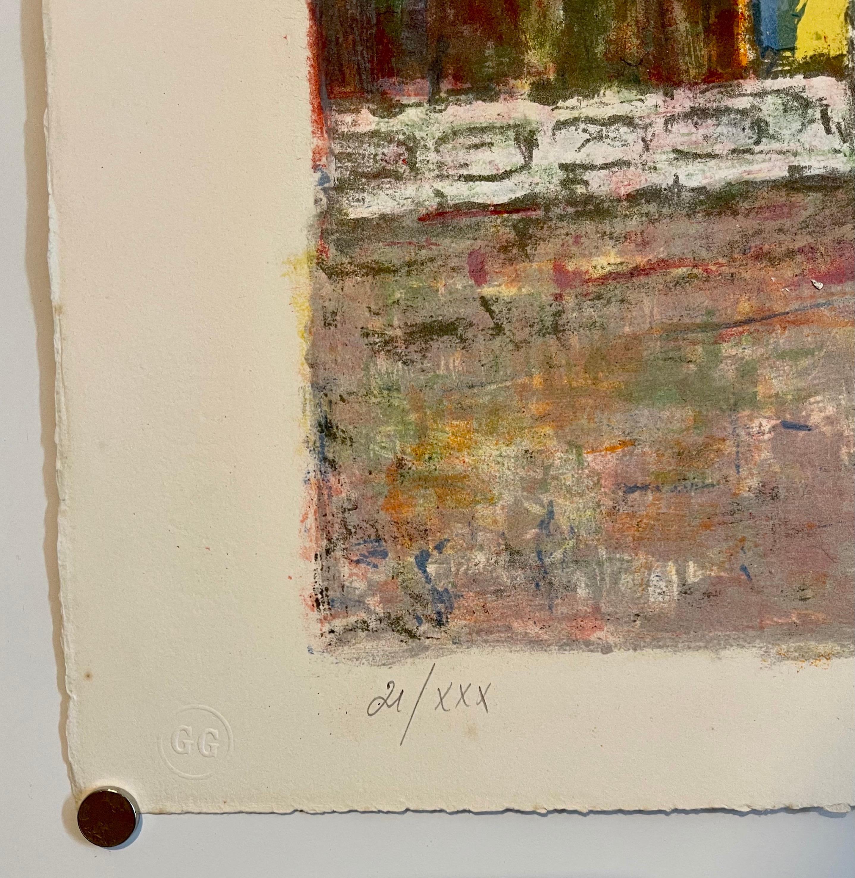 Artista giapponese di Woodblock Litografia francese Colori fauvisti Scuola di Parigi - Print Postimpressionismo di Shungo Sekiguchi