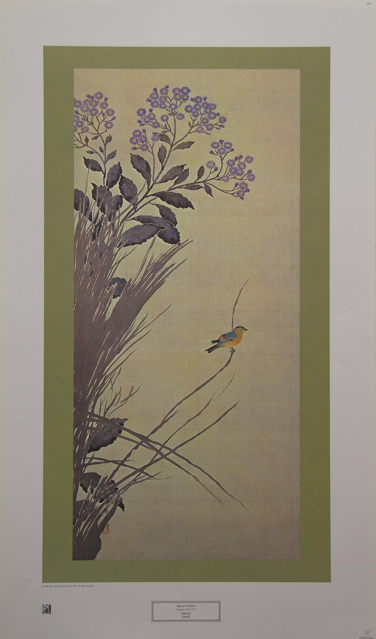 "Printemps" par Shunso Hishida. 
Publié par la New York Graphic Society, 1978. 
Lithographie imprimée au Japon
Mesure 28 in x 16.5 in
