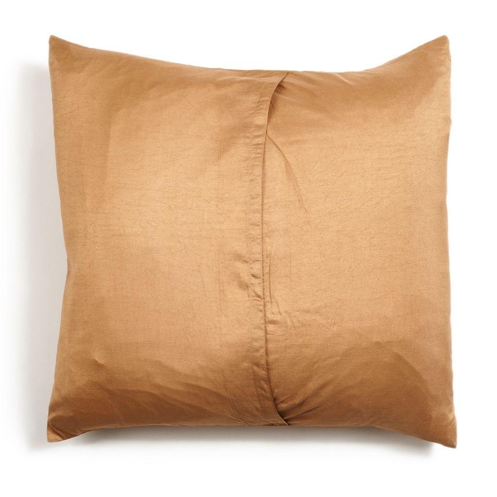 Contemporary Shunya Gold Shibori Silk Pillow For Sale