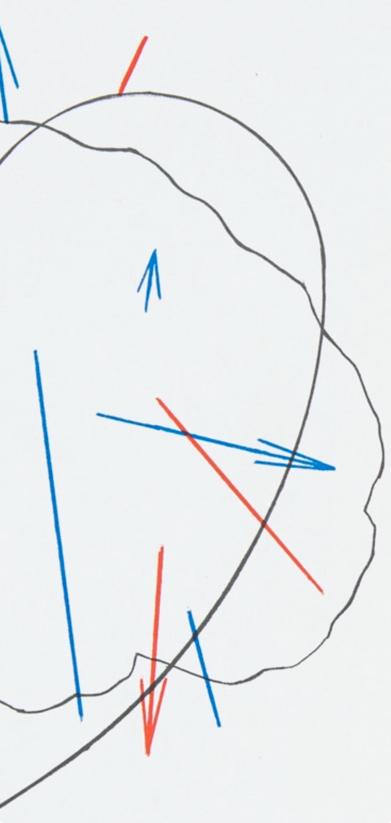 Arakawa 荒川 修作, Composizione, Derrière le miroir (dopo) - Landscape Print Grigio di Shusaku Arakawa