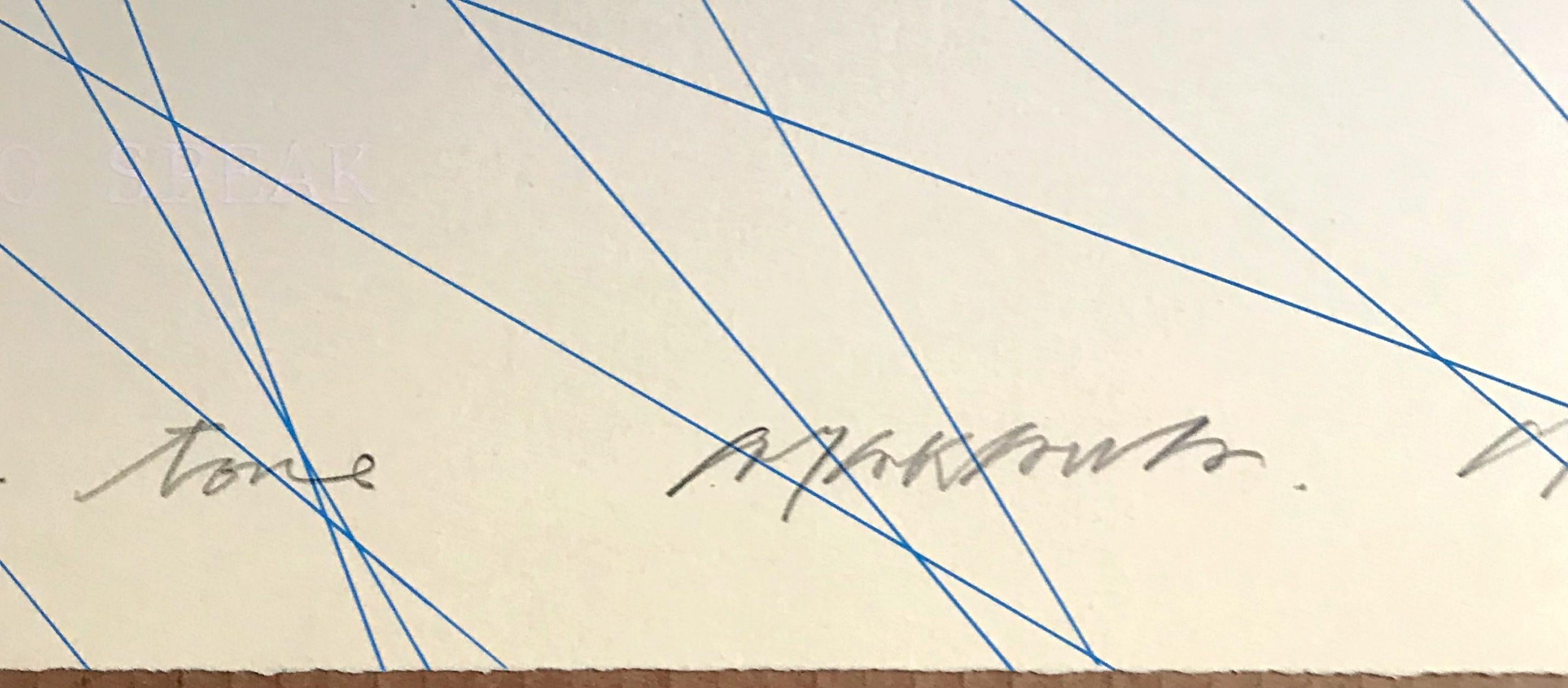 Blankless Tone, lithograph & silkscreen with embossing & folded corner. Signed/N For Sale 4