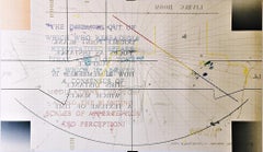 Double Point Blank, rare lithographie des années 1970, signée/N, artiste conceptuel renommé