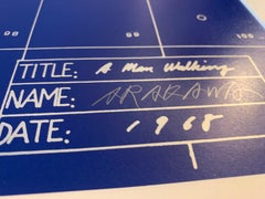 Shusaku Arakawa, nippo-americano, Un uomo che cammina, serigrafia astratta firmata/N
