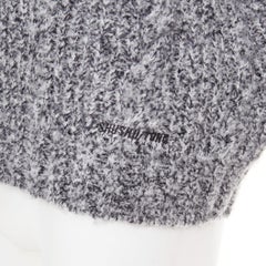 SHUSHU TONG 2024 wool blend black velvet ribbon oversized hooded sweater UK6 XS