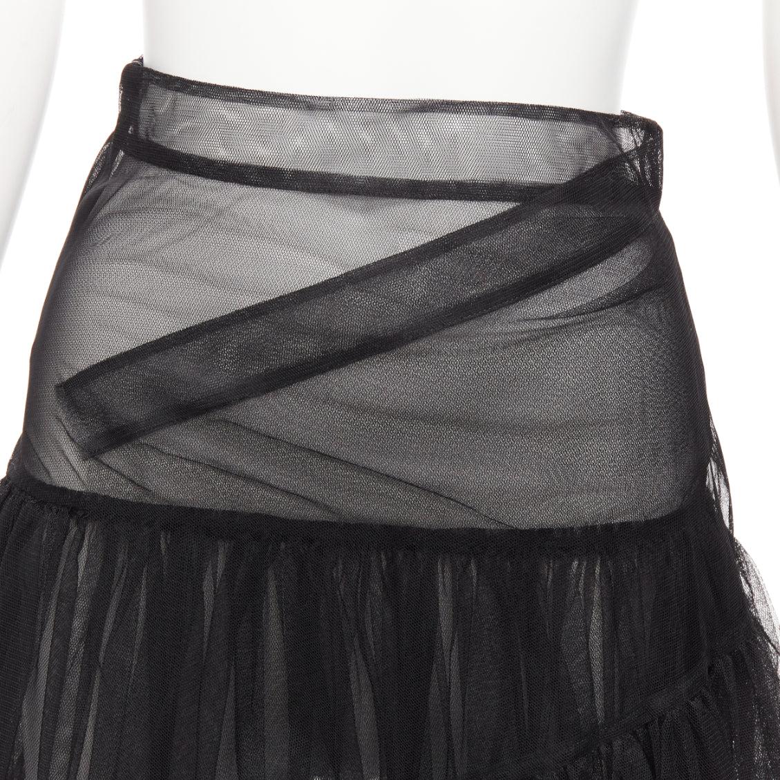 SHUSHU TONG black tulle asymmetric top high low hem A-line tutu skirt UK6 XS
Reference: AAWC/A01266
Brand: Shushu Tong
Material: Polyester
Color: Black
Pattern: Solid
Closure: Zip
Lining: Black Polyester
Extra Details: Side zip.
Made in:
