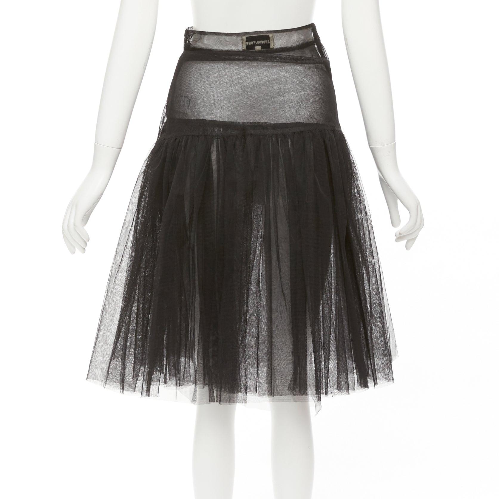 SHUSHU TONG black tulle asymmetric top high low hem A-line tutu skirt UK6 XS For Sale 1
