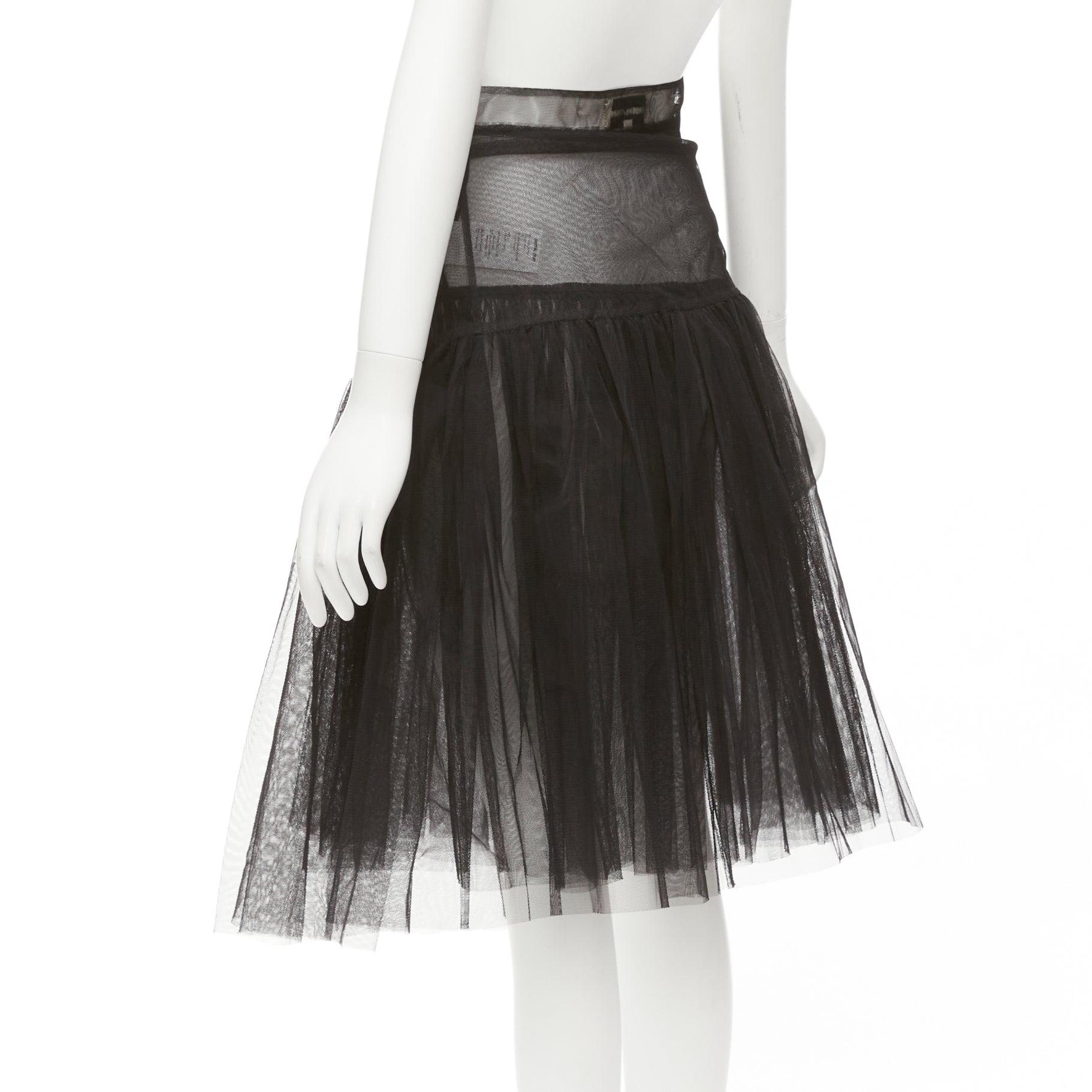 SHUSHU TONG black tulle asymmetric top high low hem A-line tutu skirt UK6 XS For Sale 2
