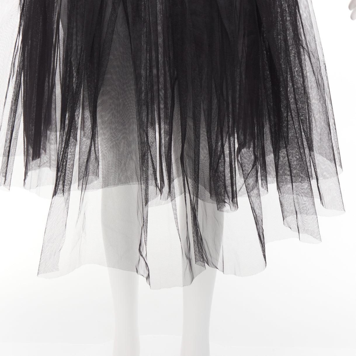 SHUSHU TONG black tulle asymmetric top high low hem A-line tutu skirt UK6 XS For Sale 2