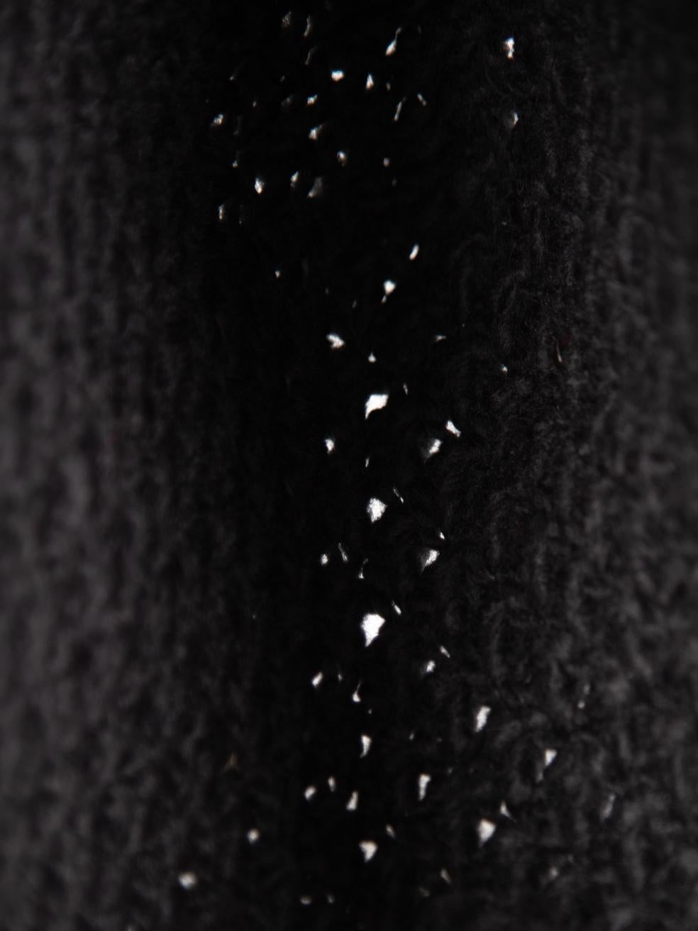 Women's SHUSHU/TONG Black Wool Crochet Beanie Scarf For Sale