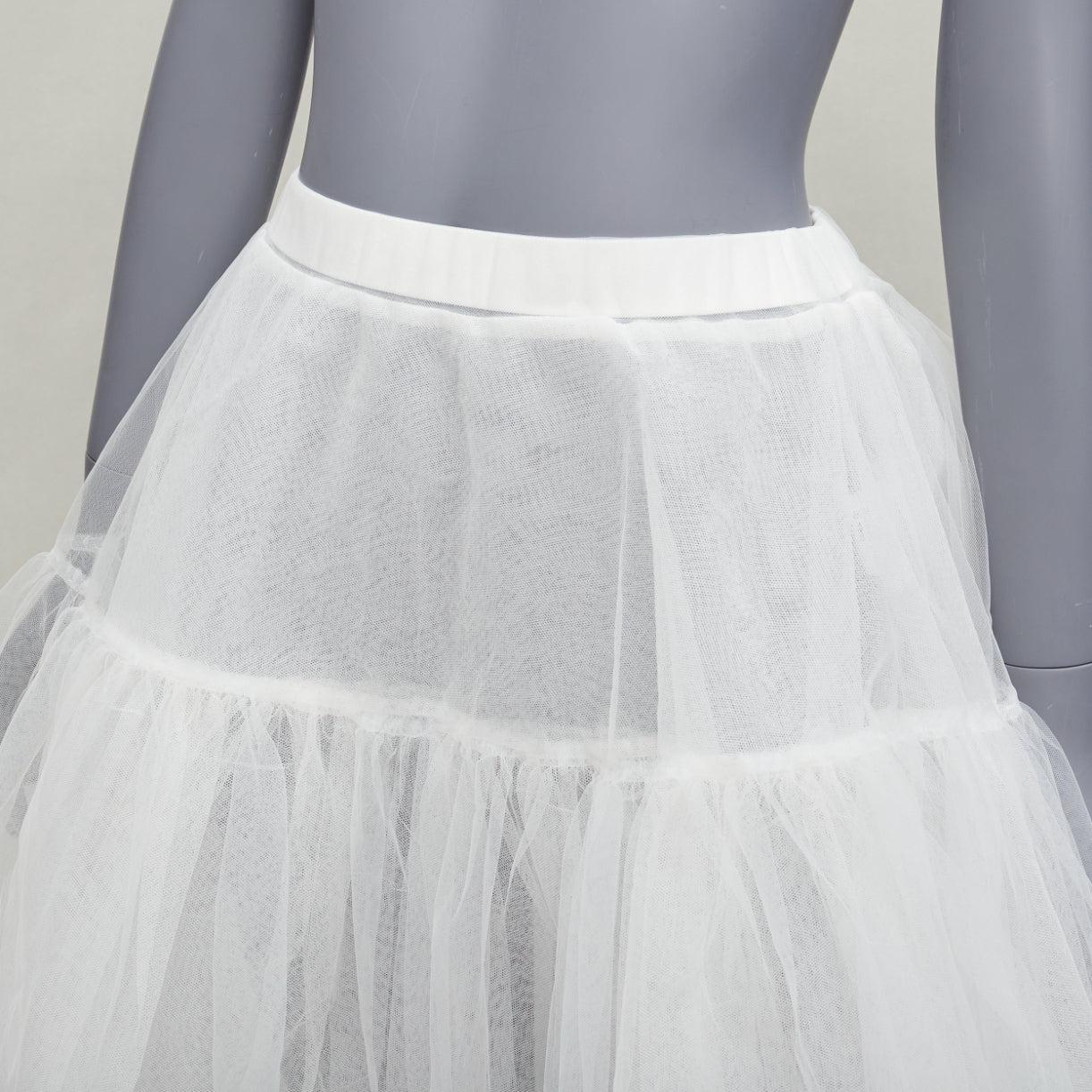 SHUSHU TONG sheer white polyester big tulle midi skirt UK6 XS
Reference: AAWC/A01267
Brand: Shushu Tong
Material: Polyester
Color: White
Pattern: Solid
Closure: Elasticated
Lining: White Polyester
Made in: Shanghai

CONDITION:
Condition: Excellent,